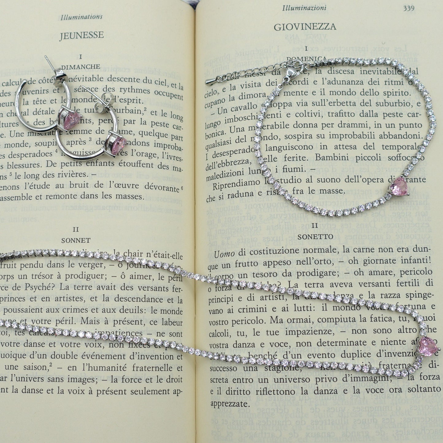 DIANA ~ Collana tennis Choker con zircone a cuore