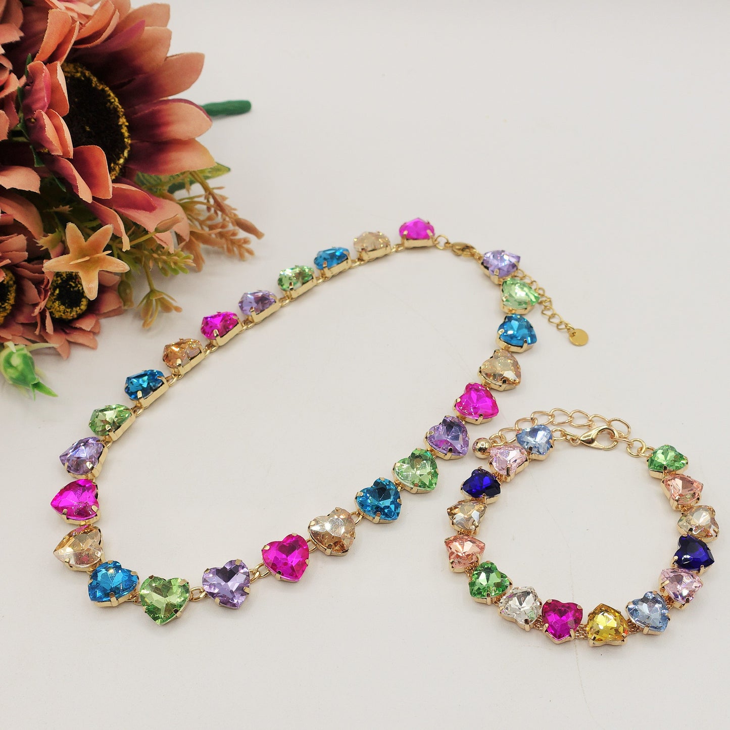 LUCE HEARTS - collier con pietre A CUORE sfaccettate