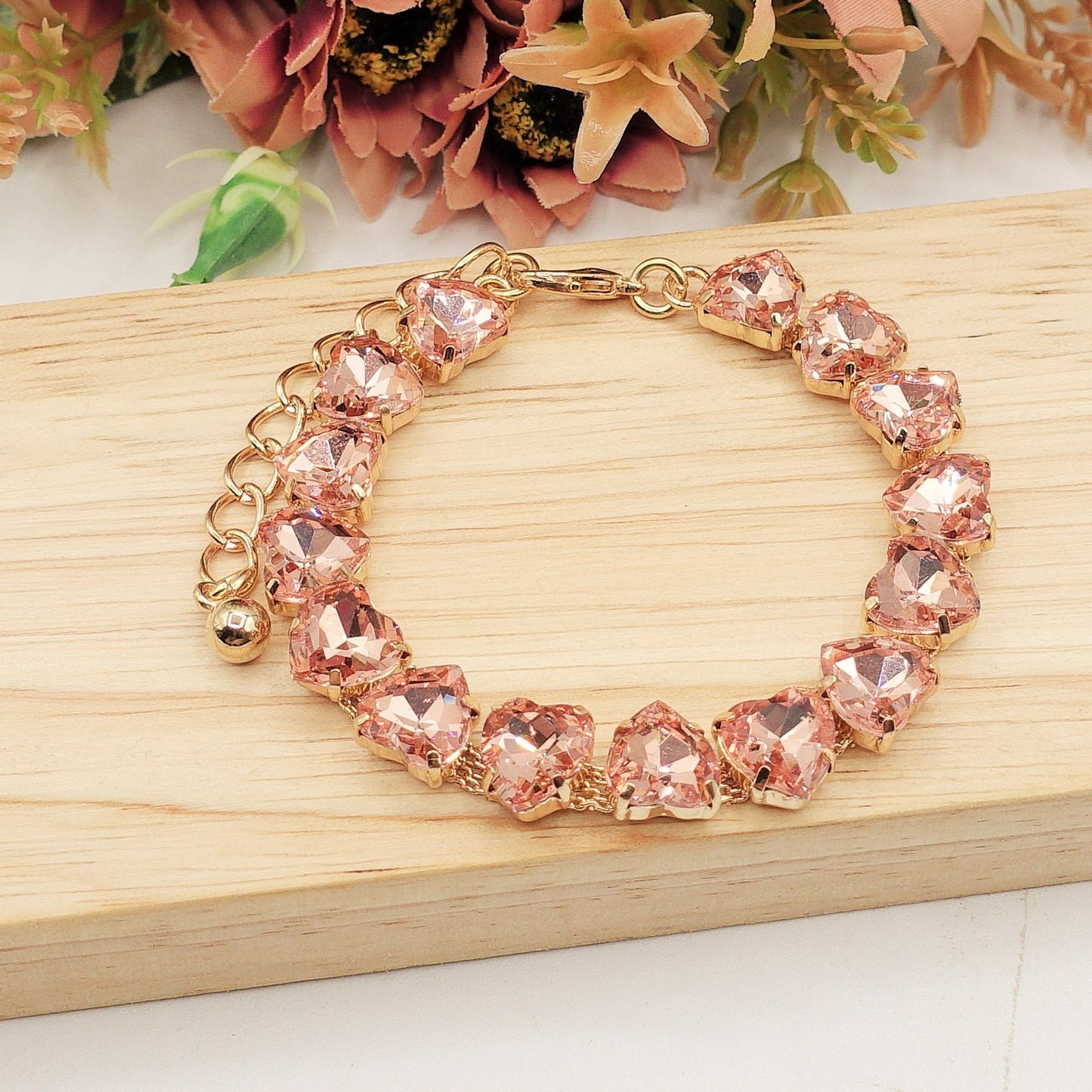 LUCE HEARTS - Bracciale con pietre a cuore sfaccettate