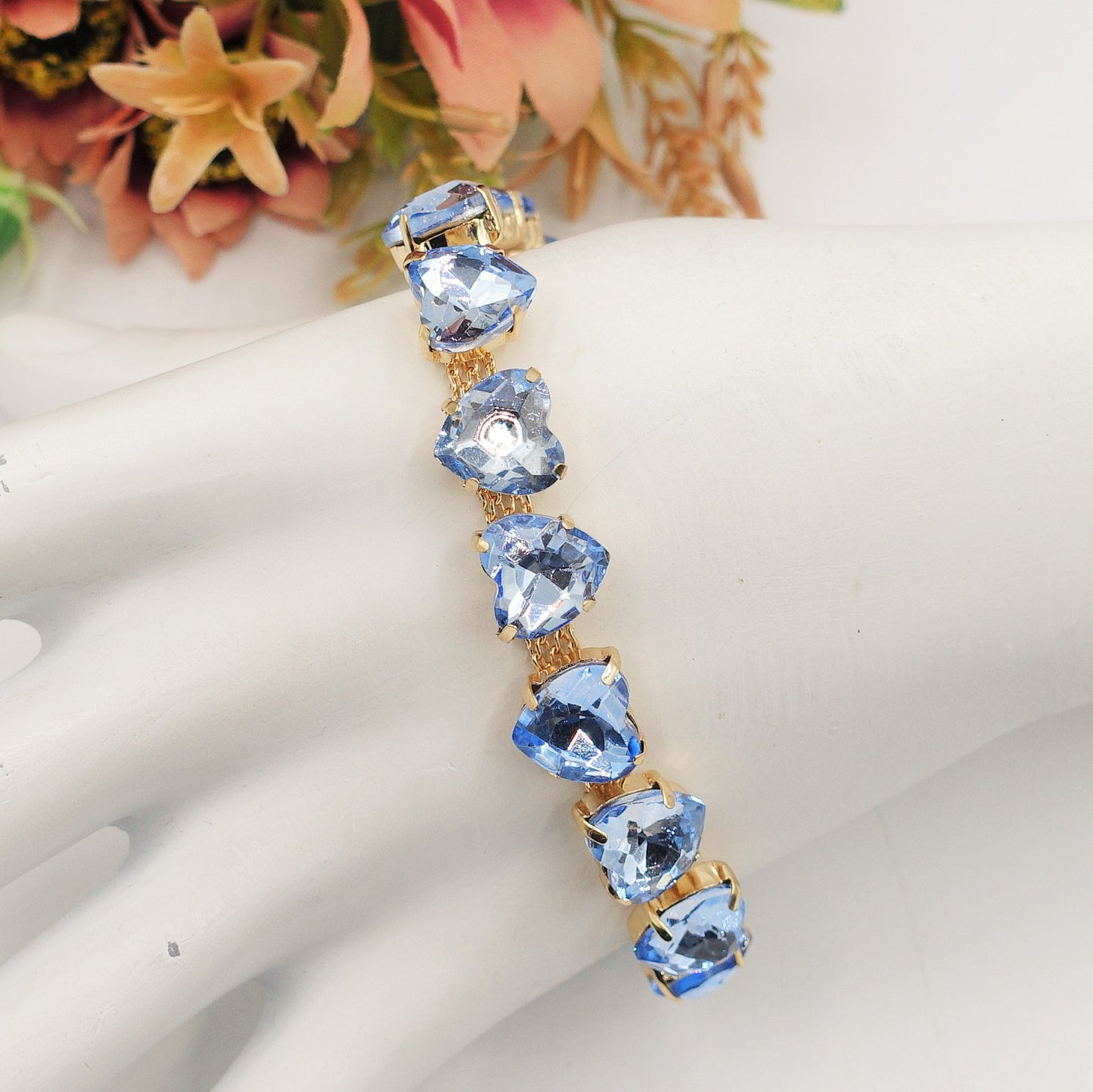 LUCE HEARTS - Bracciale con pietre a cuore sfaccettate