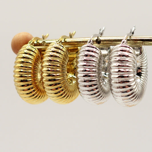 ARIZONA - ACCIAIO INOSSIDABILE - orecchini bombè a cerchio