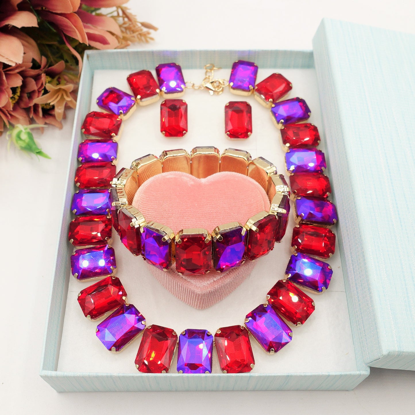 MARGOT LUXE SET - Collier ,Bracciale e Orecchini con pietre sfaccettate