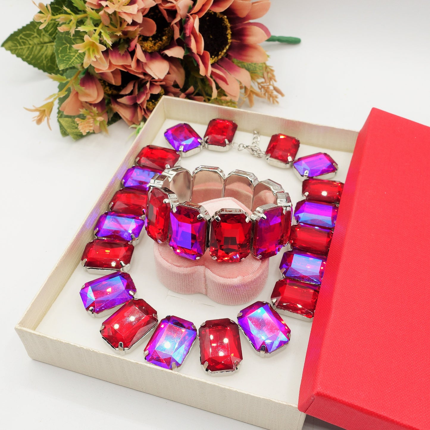 MARGOT LUXE SET - Collier ,Bracciale e Orecchini con pietre sfaccettate