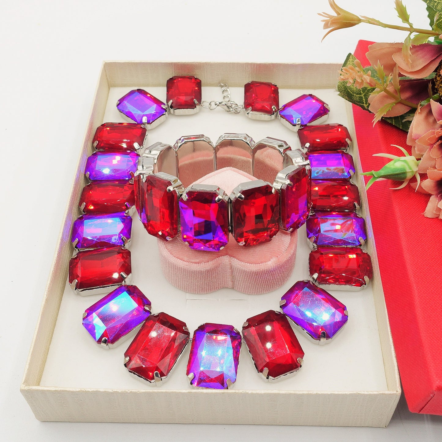 MARGOT LUXE SET - Collier ,Bracciale e Orecchini con pietre sfaccettate