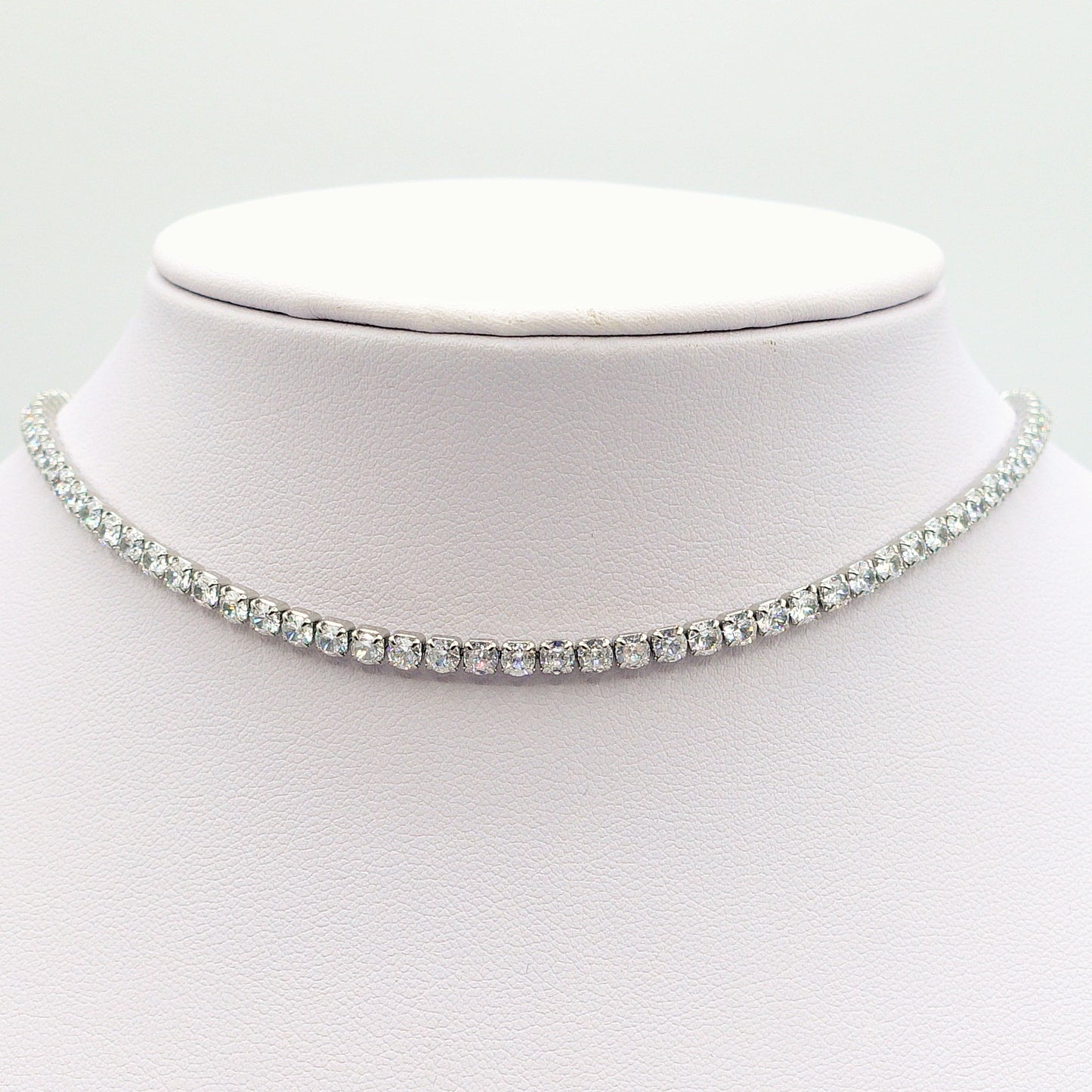 VEGAS ~ TENNIS CHOKER GIROCOLLO IN ACCIAIO INOSSIDABILE CON CUBIC ZIRCONIA