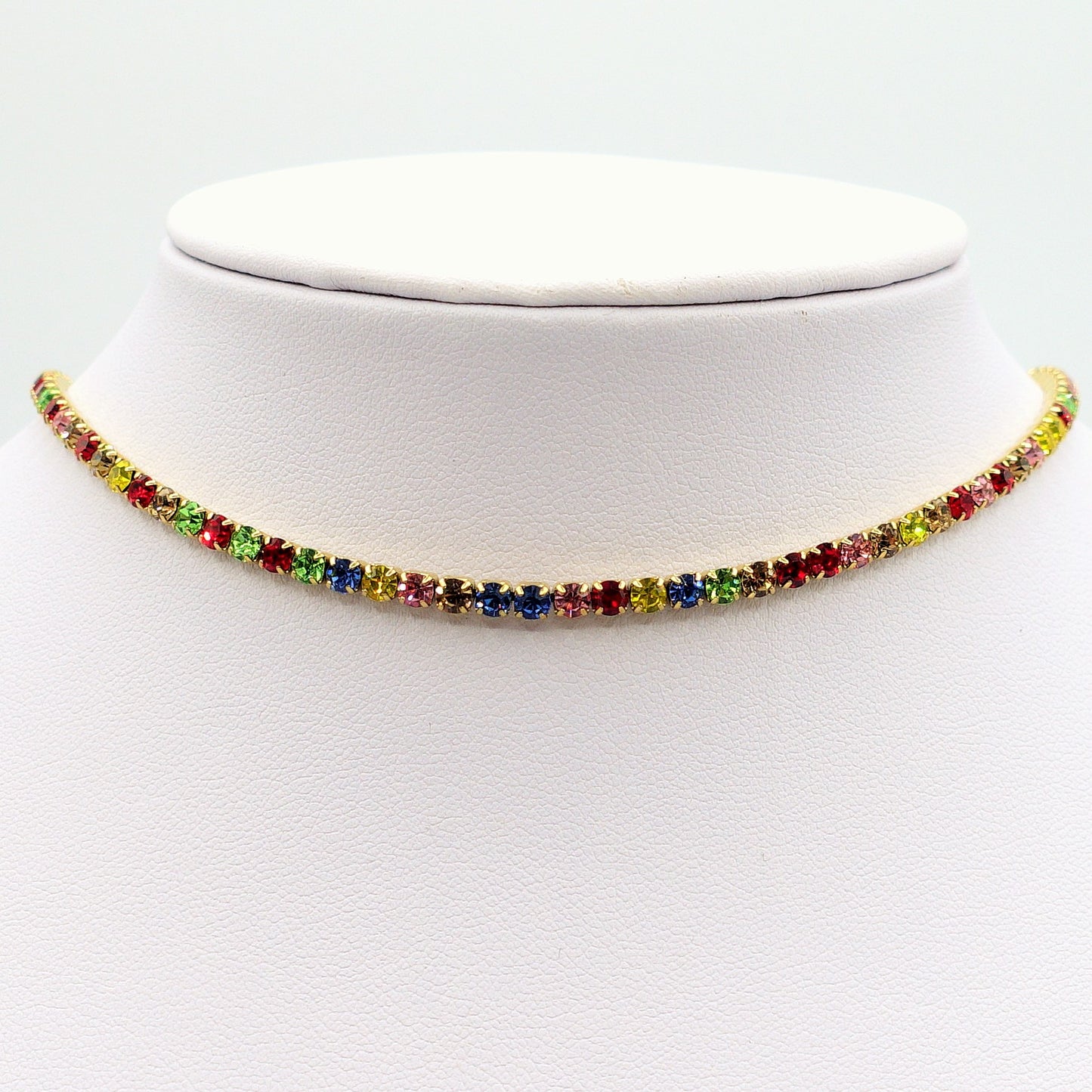 VEGAS ~ TENNIS CHOKER GIROCOLLO IN ACCIAIO INOSSIDABILE CON CUBIC ZIRCONIA