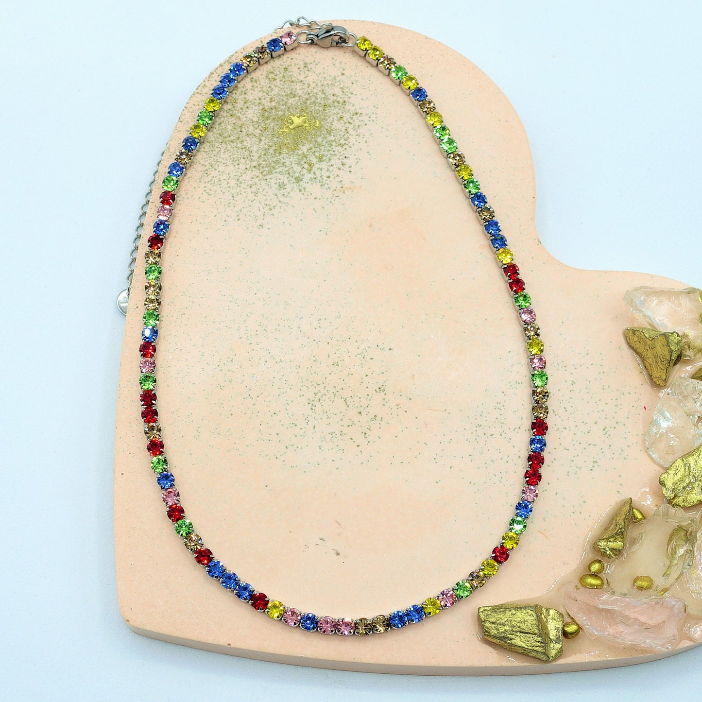 VEGAS ~ TENNIS CHOKER GIROCOLLO IN ACCIAIO INOSSIDABILE CON CUBIC ZIRCONIA