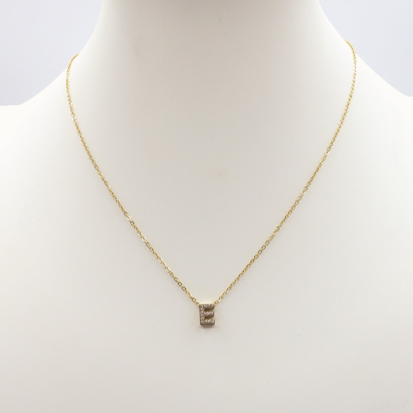 Collana MINI INIZIALE Zirconata in Acciaio inossidabile