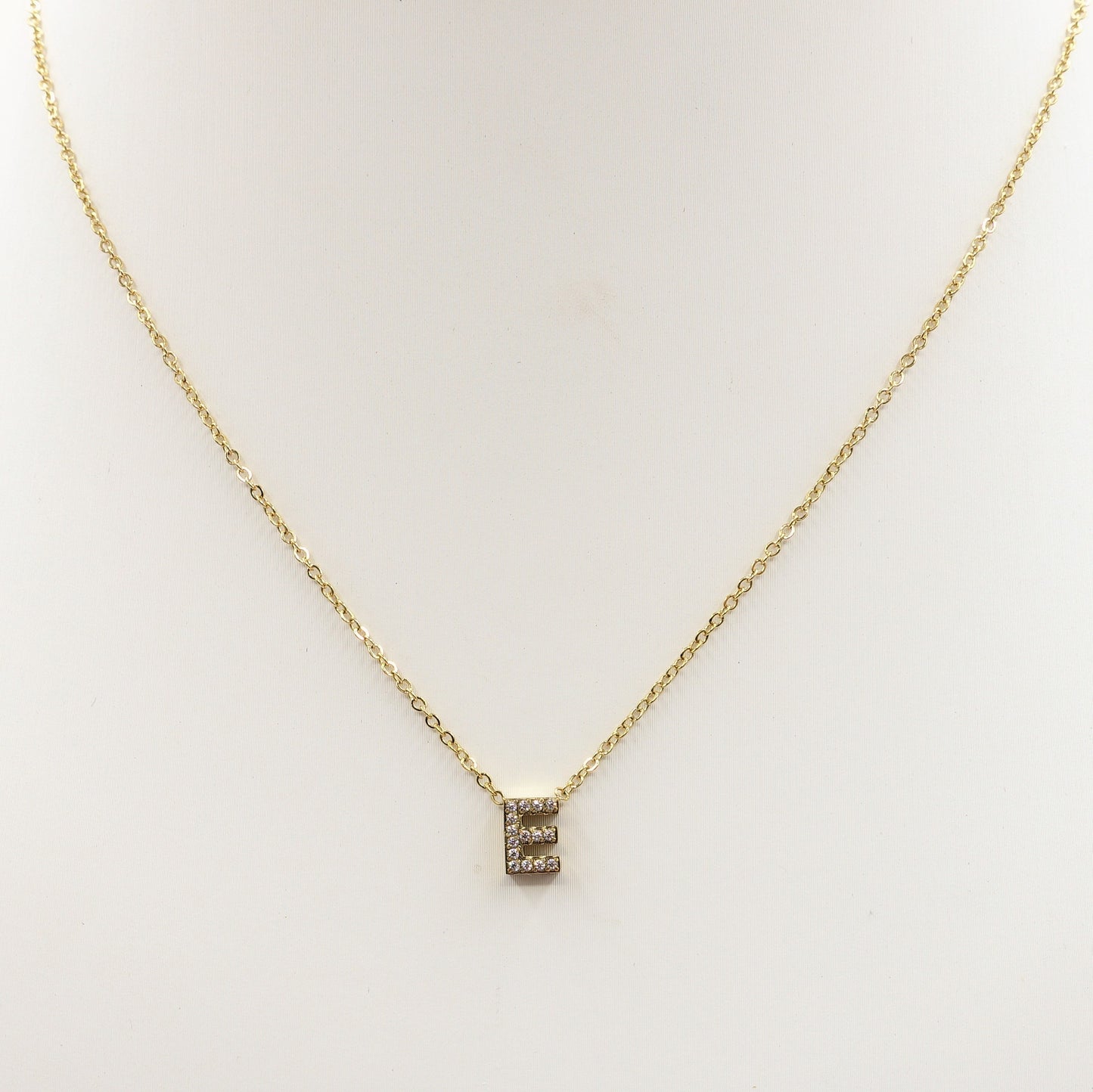 Collana MINI INIZIALE Zirconata in Acciaio inossidabile