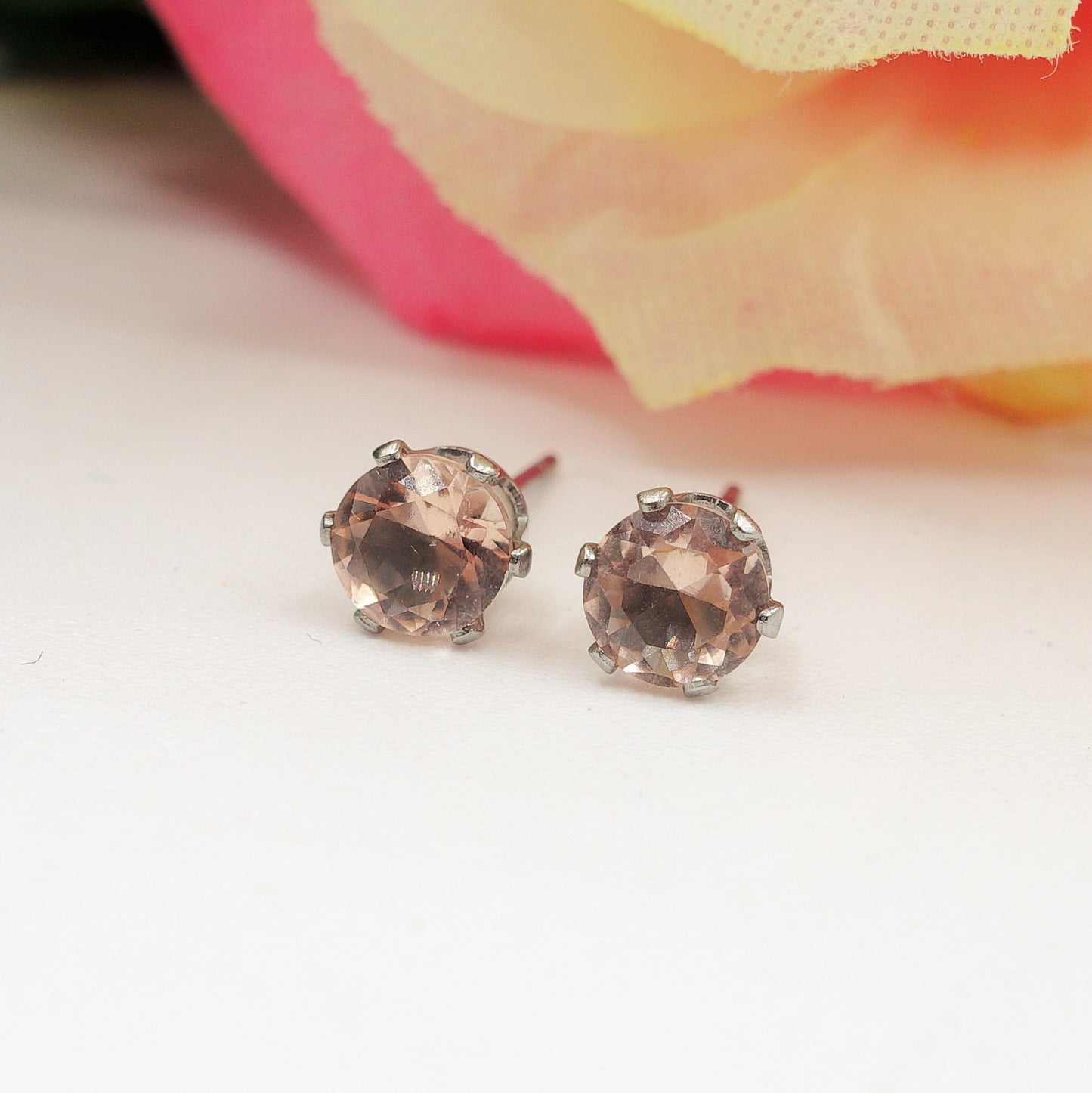 Paio Orecchini punto luce 5MM - zircone rotondo - ACCIAIO INOSSIDABILE -