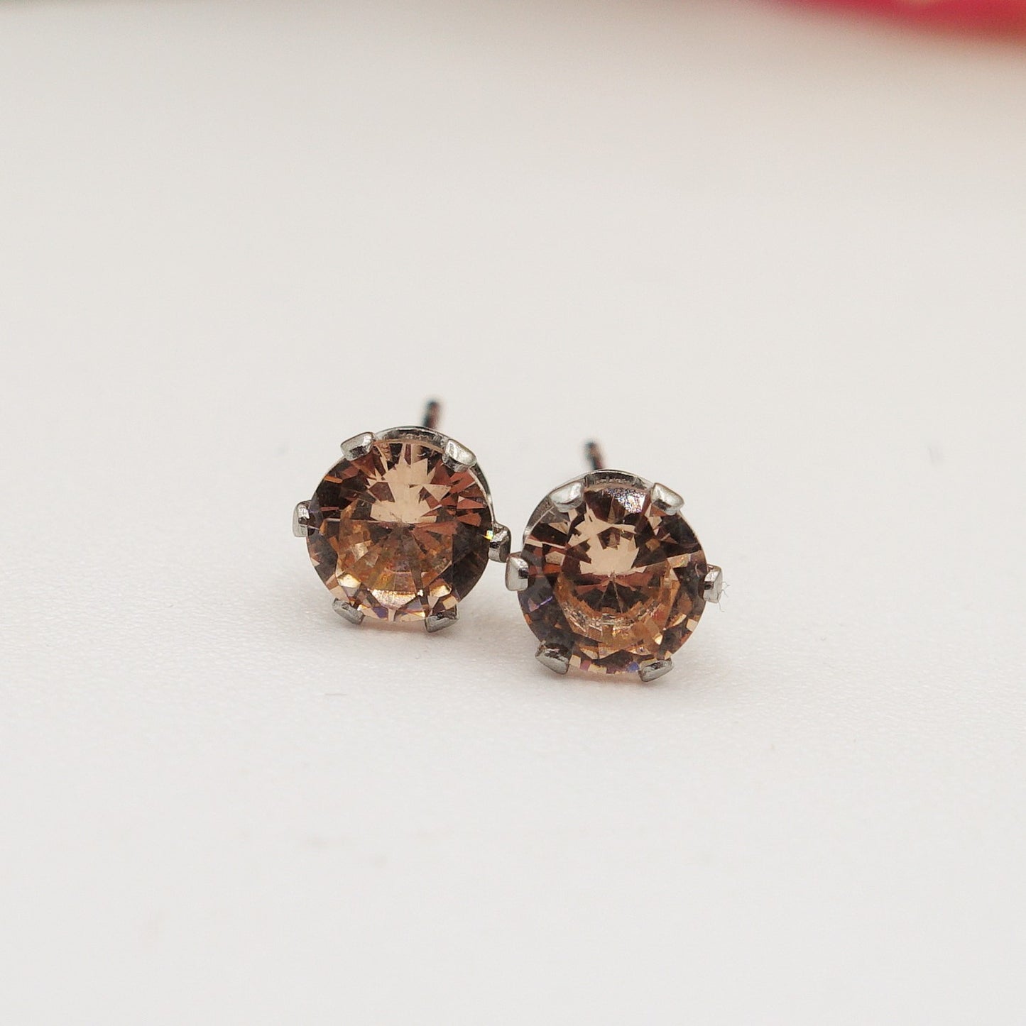 Paio Orecchini punto luce 5MM - zircone rotondo - ACCIAIO INOSSIDABILE -