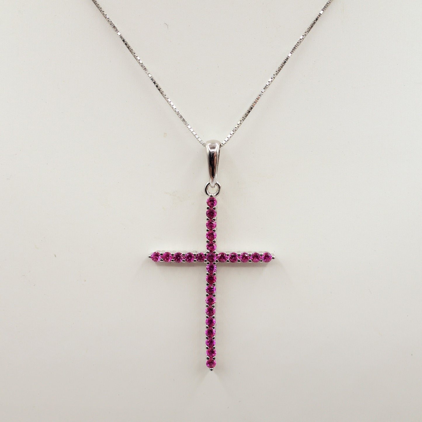 CROSS ~ ARGENTO 925 ~ Collana con pendente croce in cubic zirconia