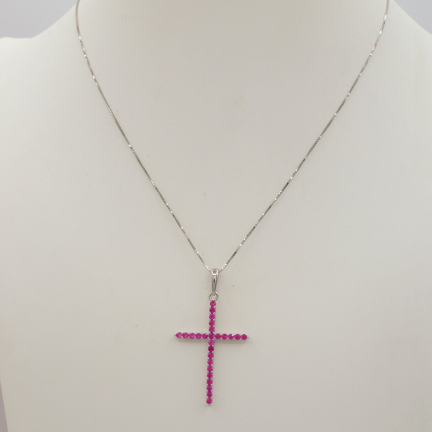 CROSS ~ ARGENTO 925 ~ Collana con pendente croce in cubic zirconia