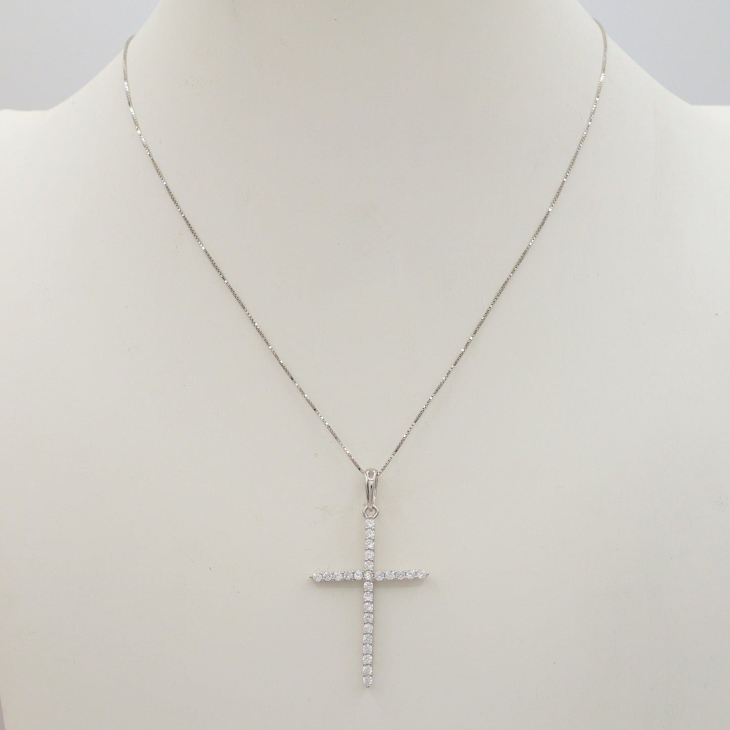CROSS ~ ARGENTO 925 ~ Collana con pendente croce in cubic zirconia