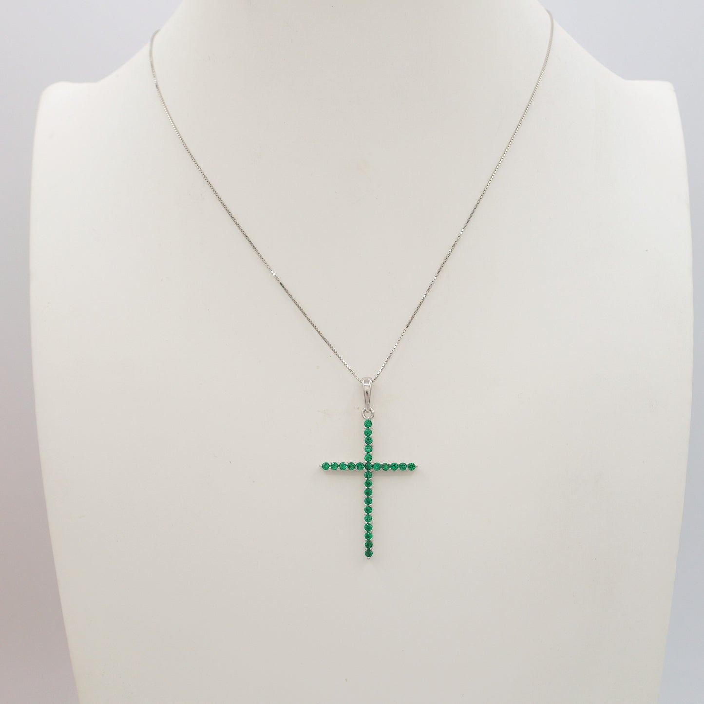 CROSS ~ ARGENTO 925 ~ Collana con pendente croce in cubic zirconia