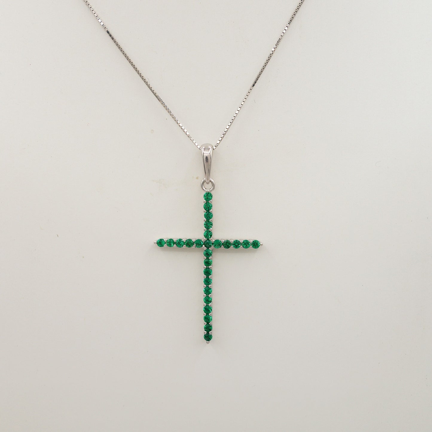 CROSS ~ ARGENTO 925 ~ Collana con pendente croce in cubic zirconia