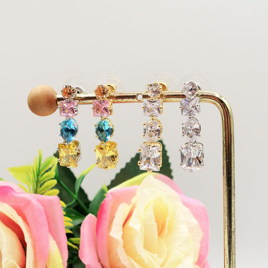 CHARIS - Orecchini pendenti con Cubic Zirconia RAINBOW