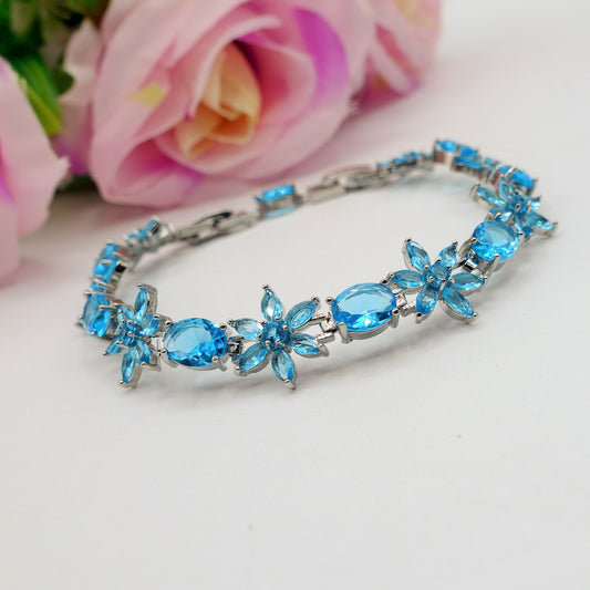 GWEN - bracciale tennis floreale con cubic zirconia RAINBOW