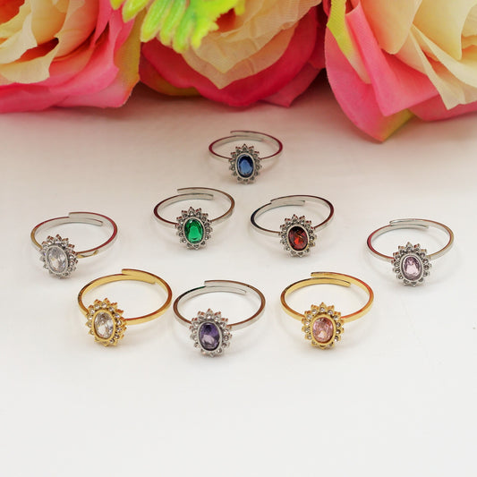 KATE MINI ~ Anello regolabile in ACCIAIO INOSSIDABILE con cubic zirconia