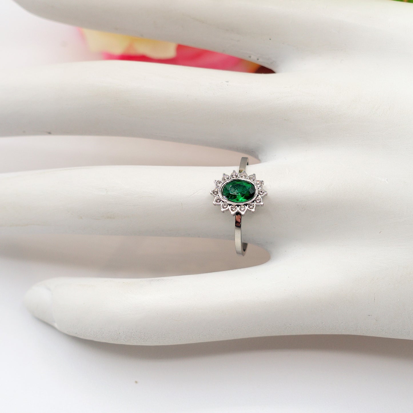 KATE MINI ~ Anello regolabile in ACCIAIO INOSSIDABILE con cubic zirconia