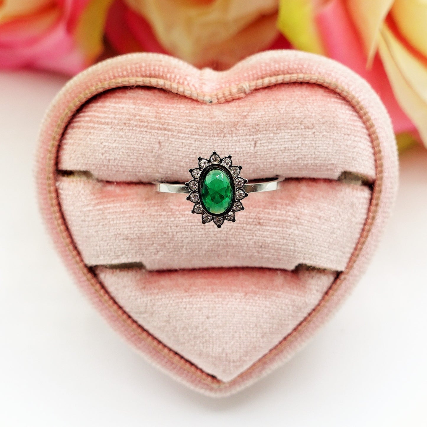 KATE MINI ~ Anello regolabile in ACCIAIO INOSSIDABILE con cubic zirconia