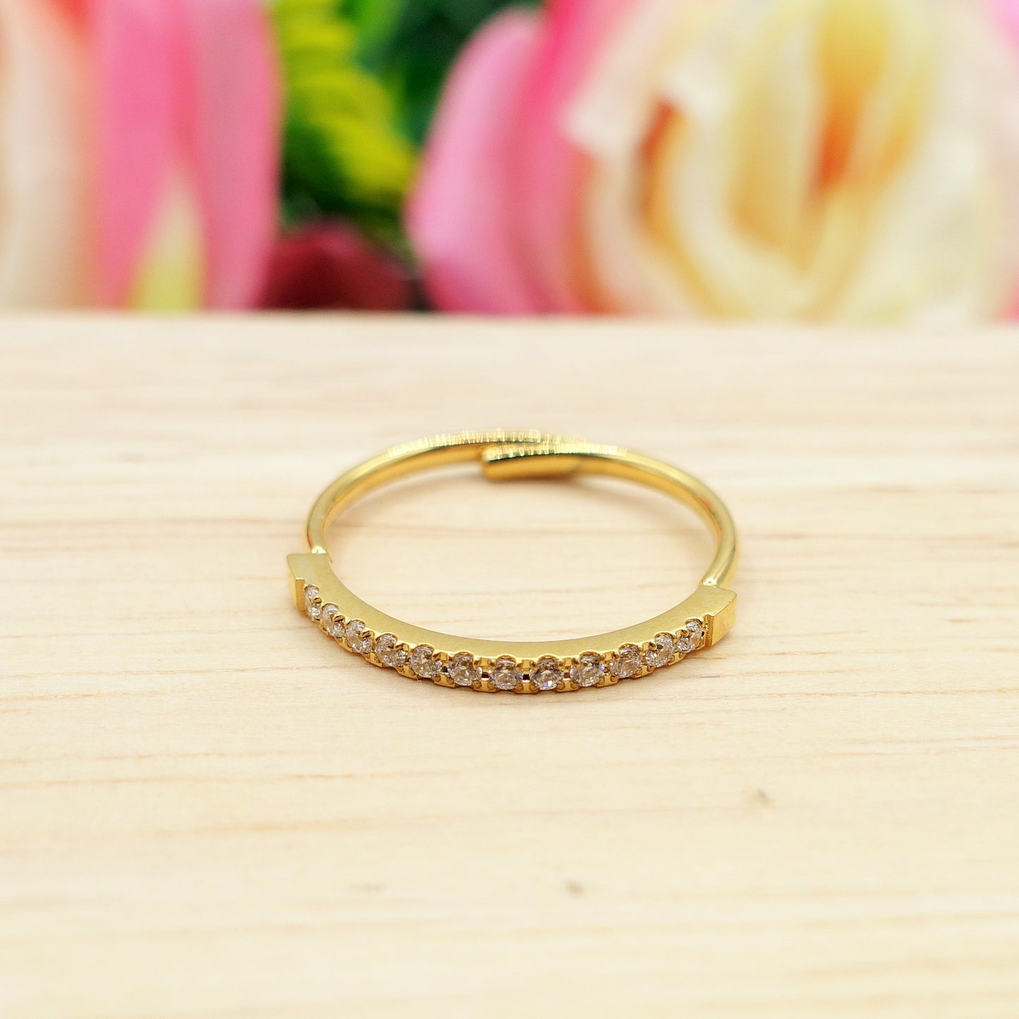FEDINA Slim Zirconata ~ Anello regolabile in ACCIAIO INOSSIDABILE con cubic zirconia