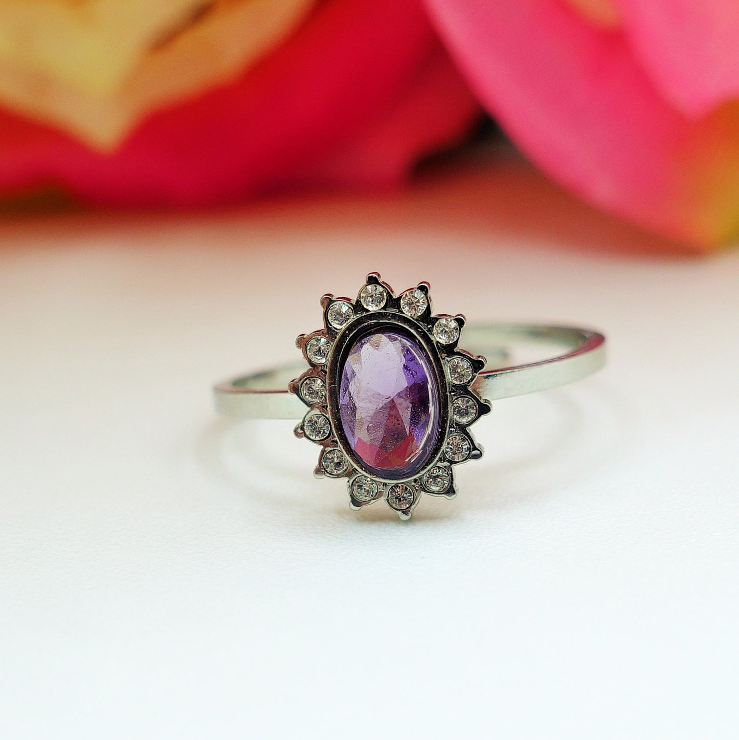 KATE MINI ~ Anello regolabile in ACCIAIO INOSSIDABILE con cubic zirconia
