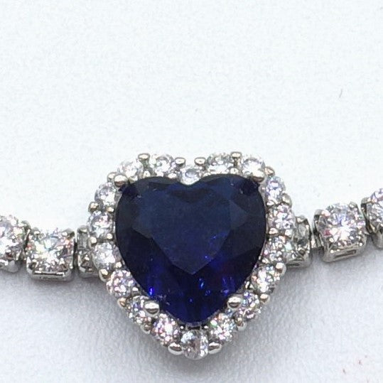 DIANA ~Chunky ~ Bracciale tennis con cuore in Cubic Zirconia