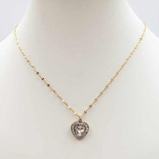 IRIS - ACCIAIO INOSSIDABILE- Collana con pendente cuore in cubic zirconia