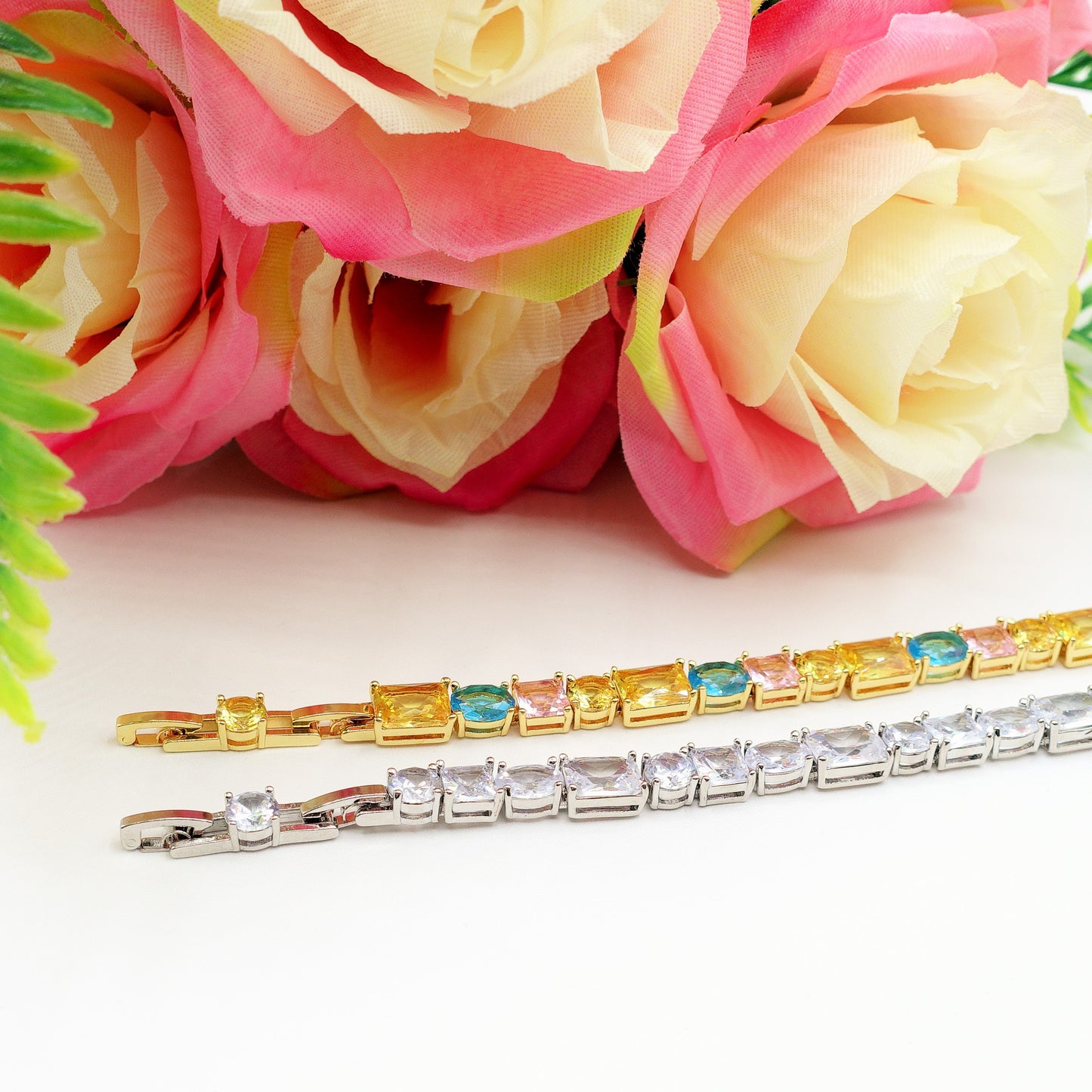 CHARIS LUXE - Bracciale Tennis con Cubic Zirconia RAINBOW