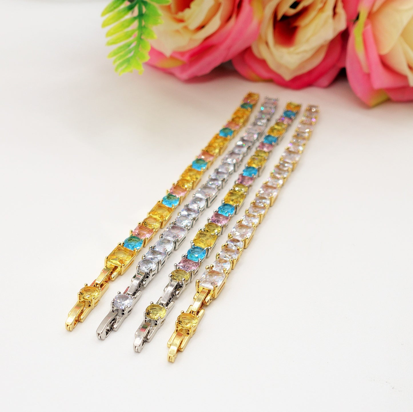 CHARIS LUXE - Bracciale Tennis con Cubic Zirconia RAINBOW