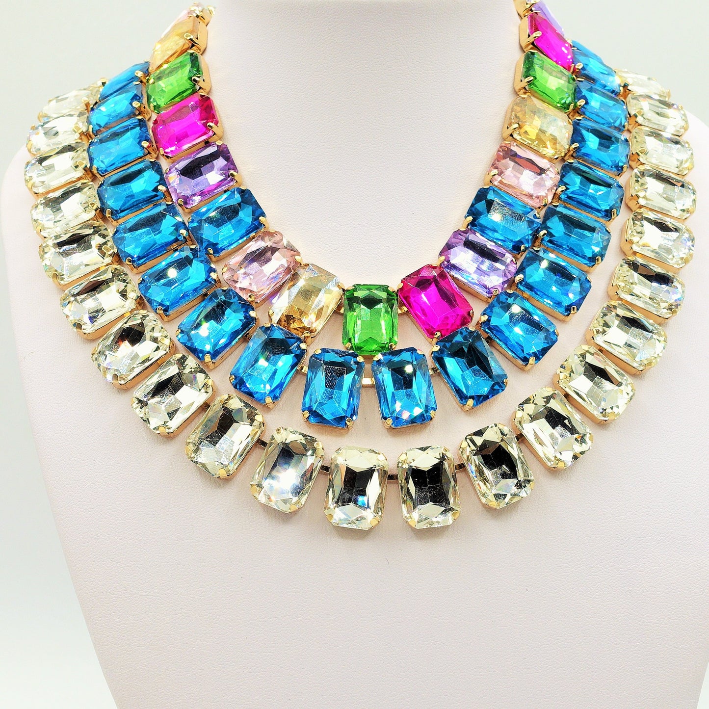 MARGOT collier con pietre sfaccettate - gold