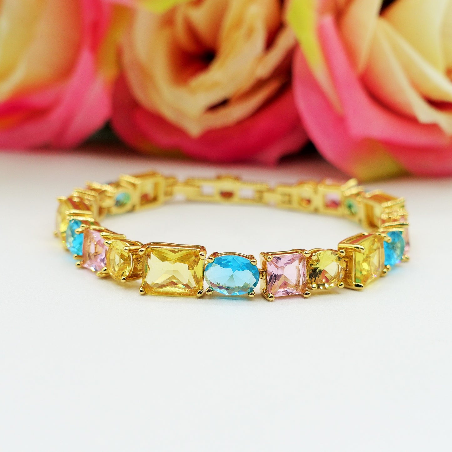 CHARIS LUXE - Bracciale Tennis con Cubic Zirconia RAINBOW
