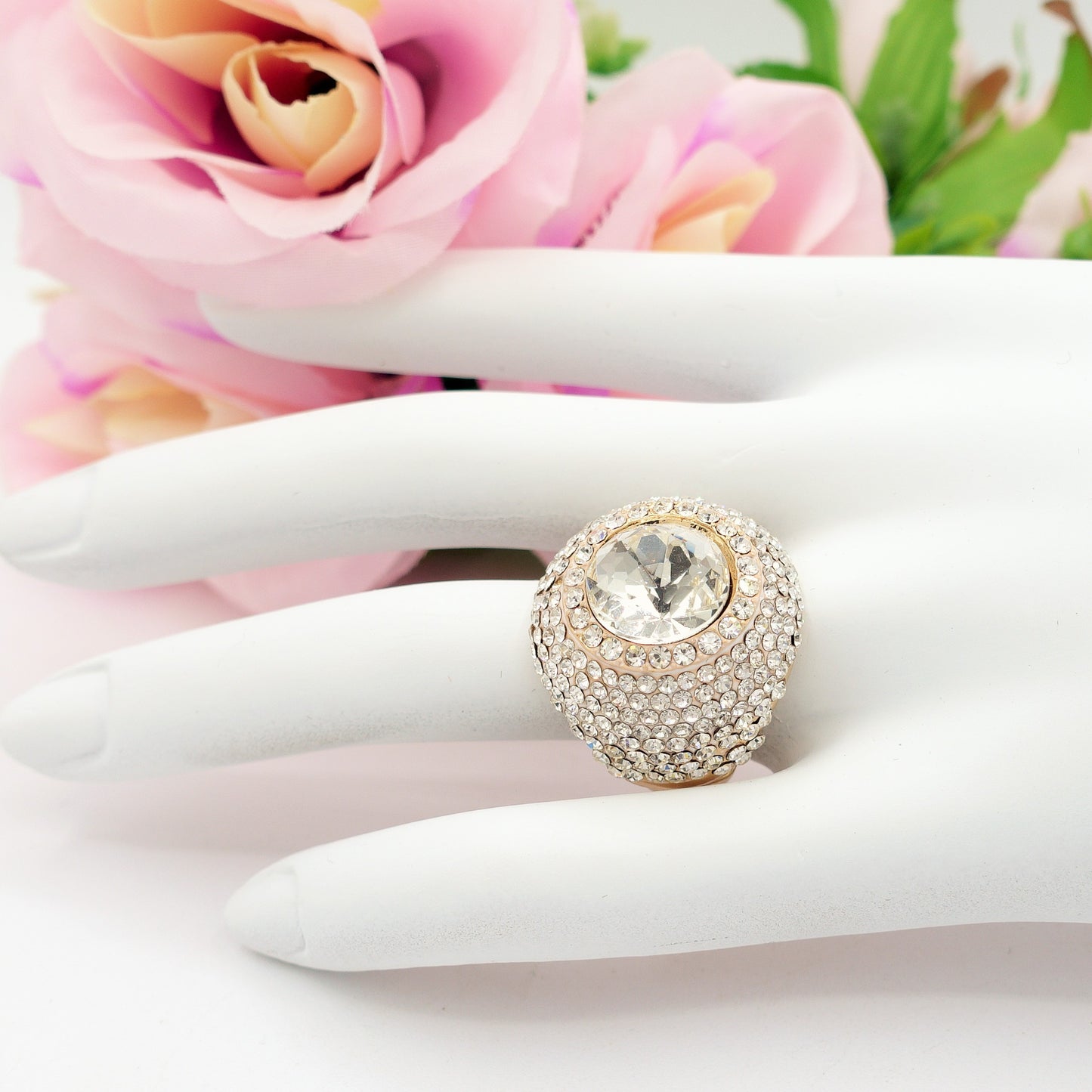 SELENE - Cocktail ring regolabile con cubic zirconia