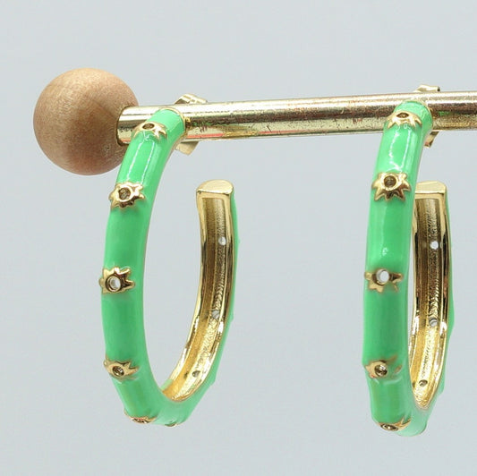 SUNNY - ACCIAIO INOSSIDABILE - Orecchini a cerchio smaltati