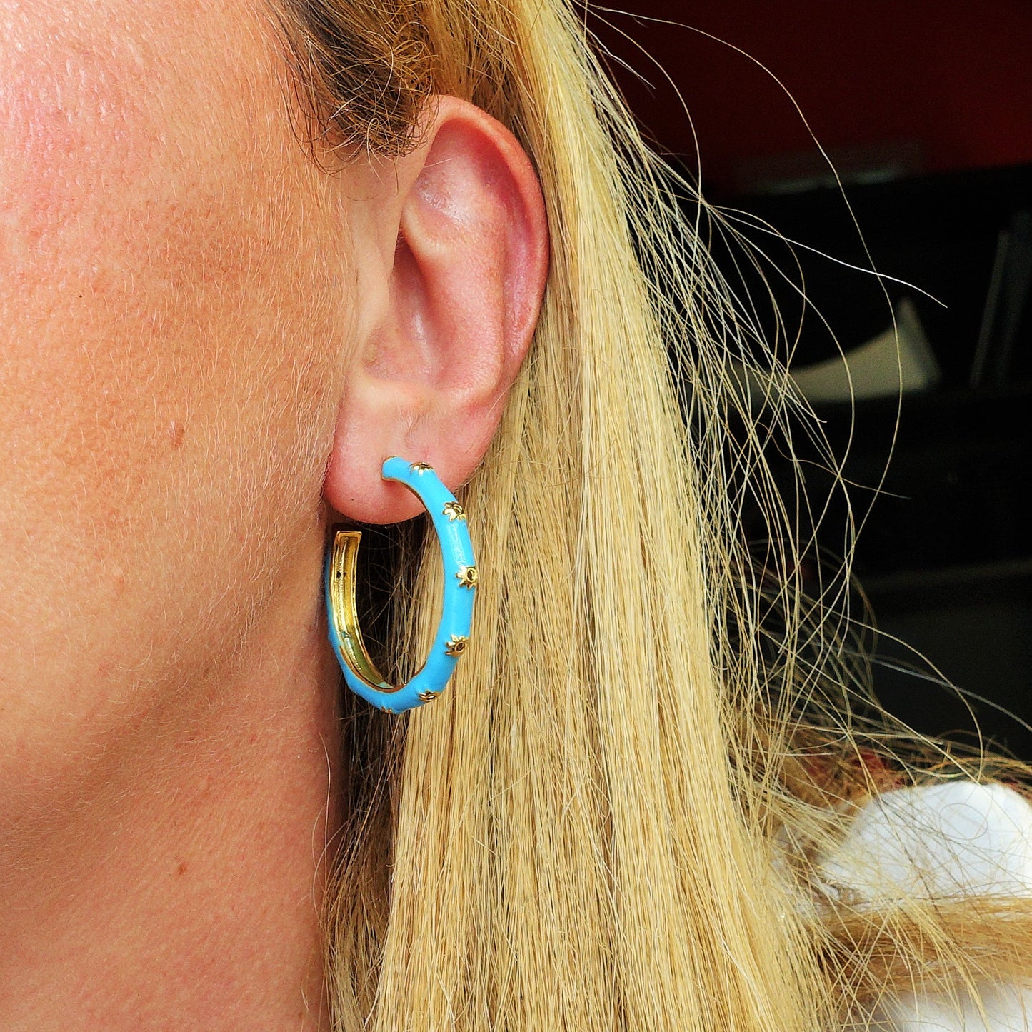 SUNNY - ACCIAIO INOSSIDABILE - Orecchini a cerchio smaltati