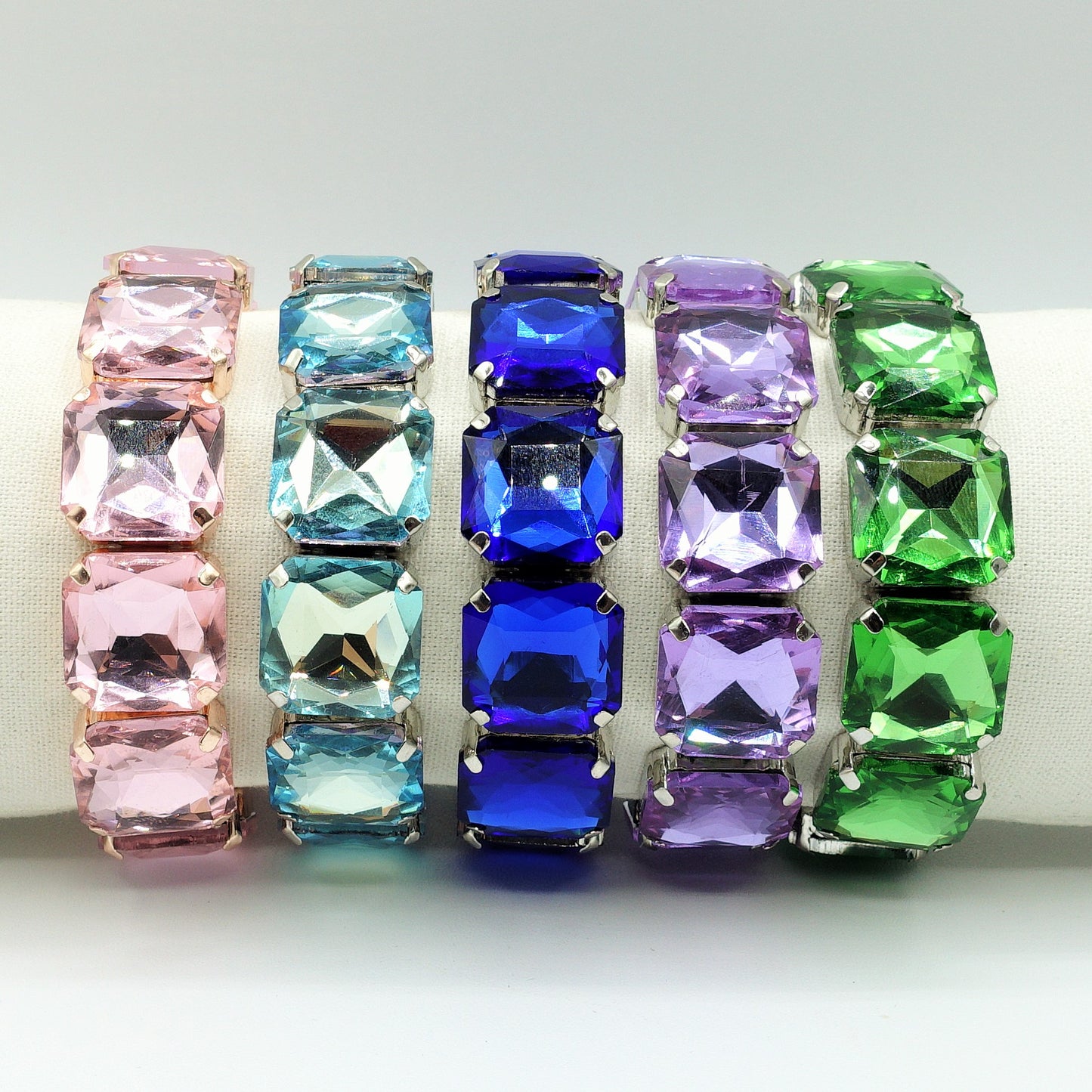 MARGOT SQUARE -Bracciale Elasticizzato con pietre sfaccettate - LUCE COLLECTION