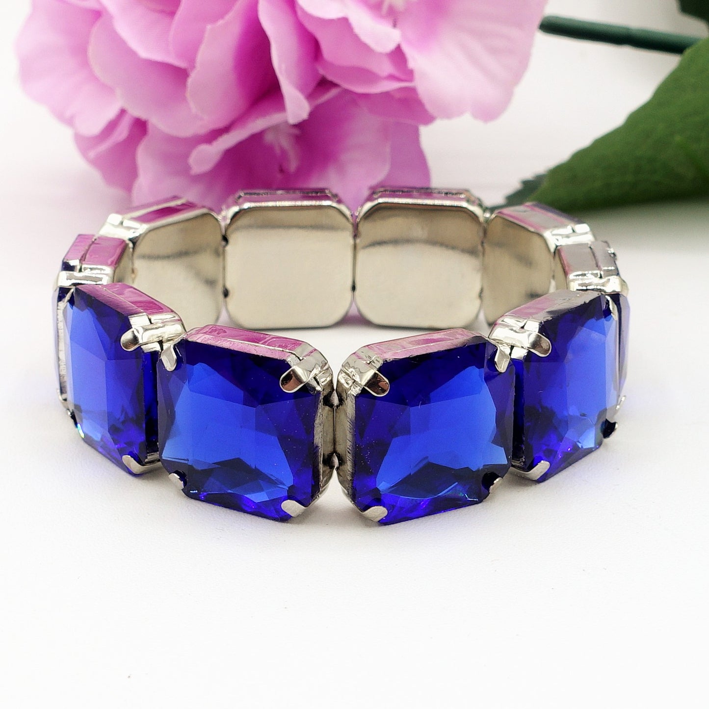 MARGOT SQUARE -Bracciale Elasticizzato con pietre sfaccettate - LUCE COLLECTION