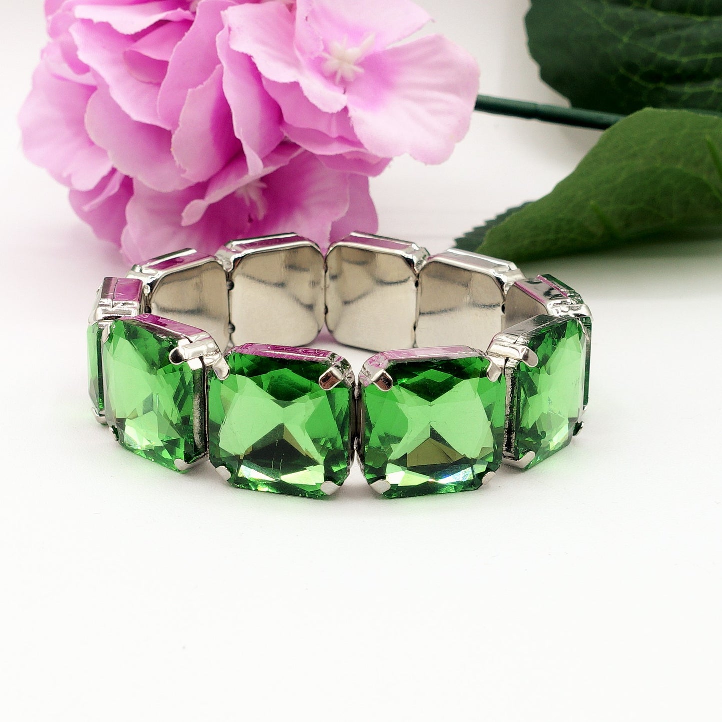 MARGOT SQUARE -Bracciale Elasticizzato con pietre sfaccettate - LUCE COLLECTION