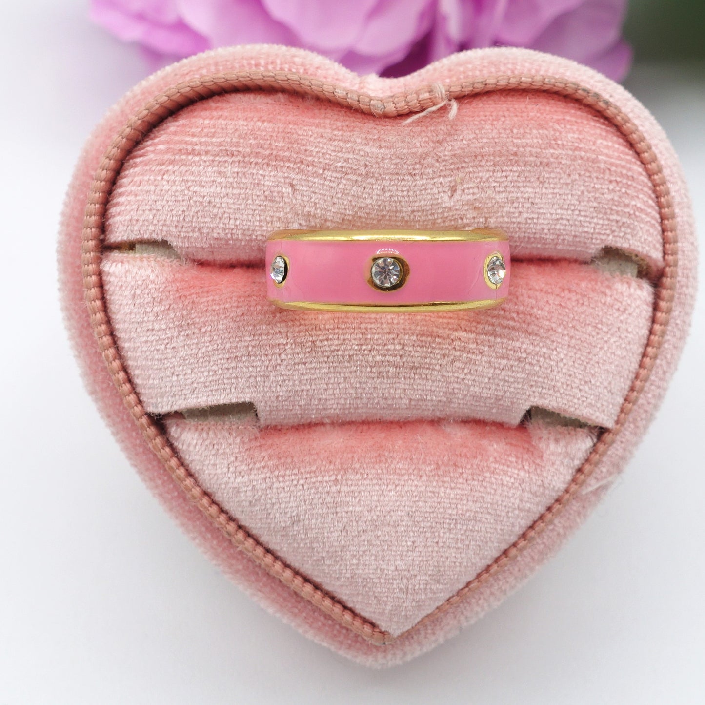 SUNNY ~Anello regolabile IN ACCIAIO INOSSIDABILE smaltato con zirconi