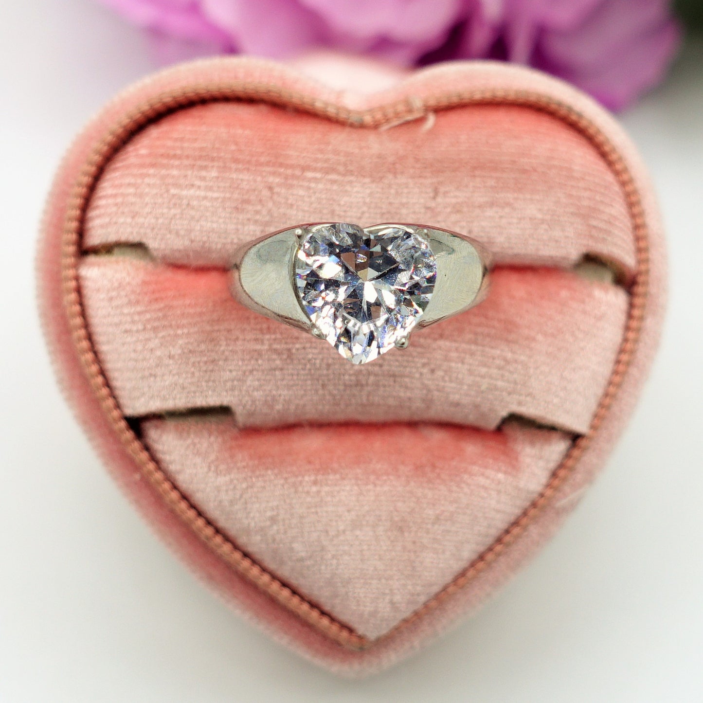 Isabelle - Acciaio Inossidabile~ anello chevalier cubic zirconia a cuore