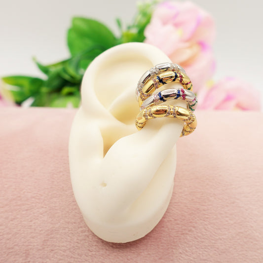 SORAYA ~ Earcuff MONO orecchino SENZA buco con cubic zirconia RAINBOW