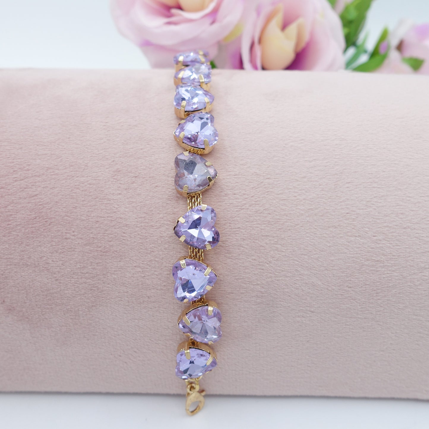 LUCE HEARTS - Bracciale con pietre a cuore sfaccettate
