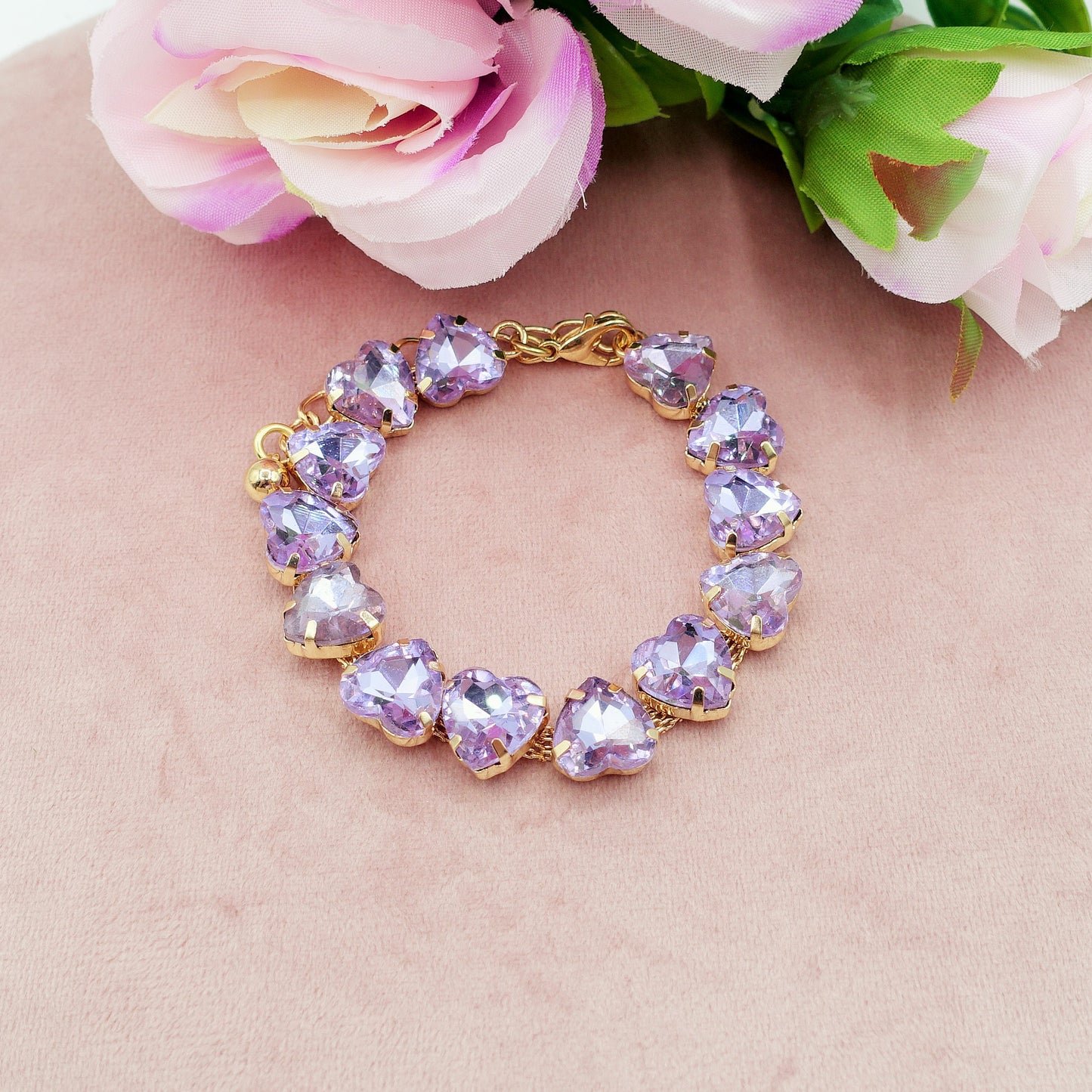 LUCE HEARTS - Bracciale con pietre a cuore sfaccettate