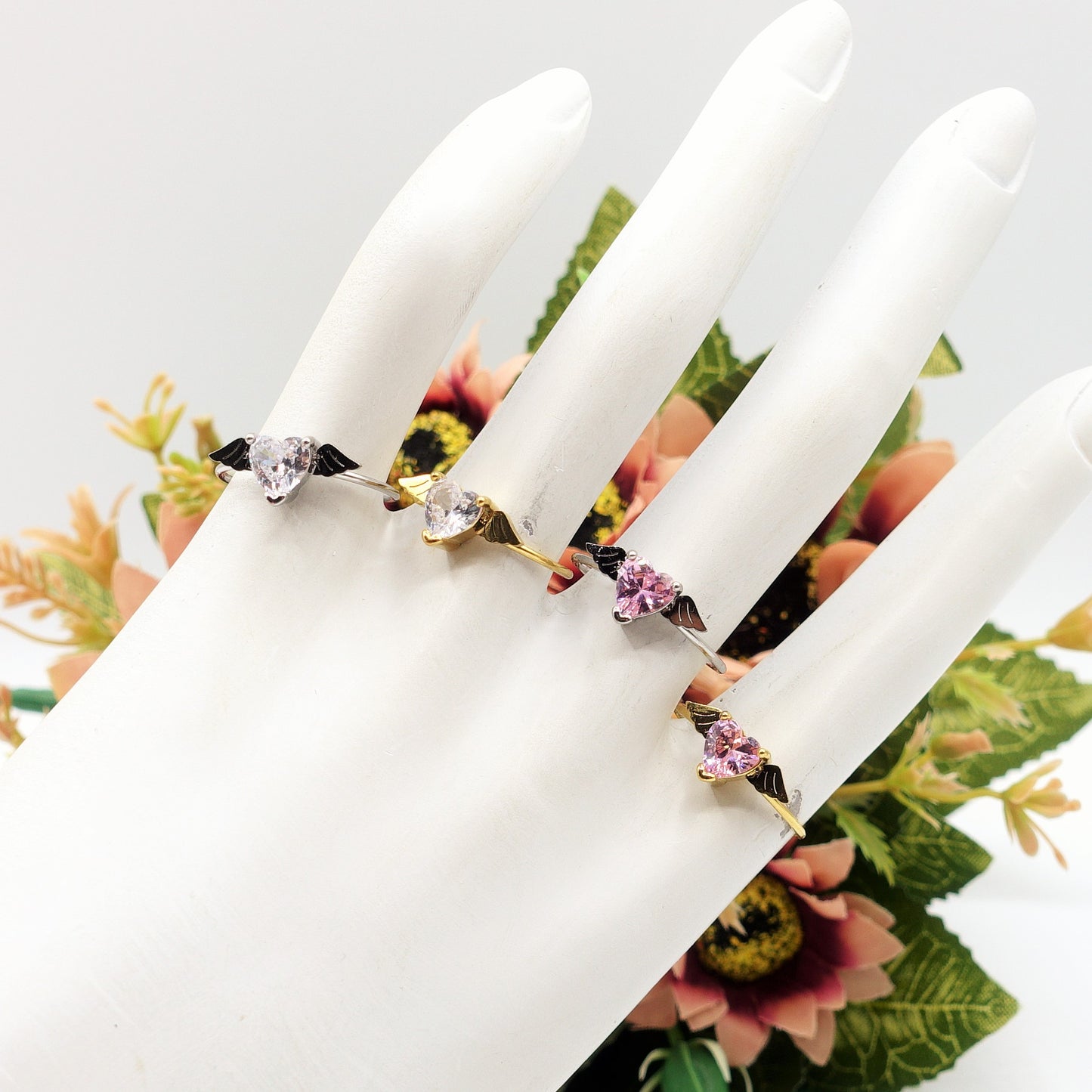 ANGEL ~ Anello regolabile in ACCIAIO INOSSIDABILE con cubic zirconia