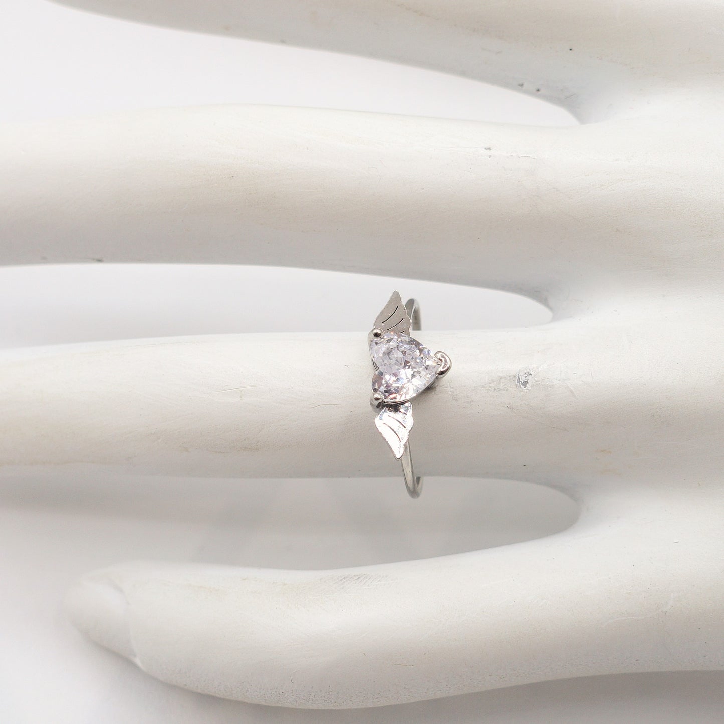 ANGEL ~ Anello regolabile in ACCIAIO INOSSIDABILE con cubic zirconia