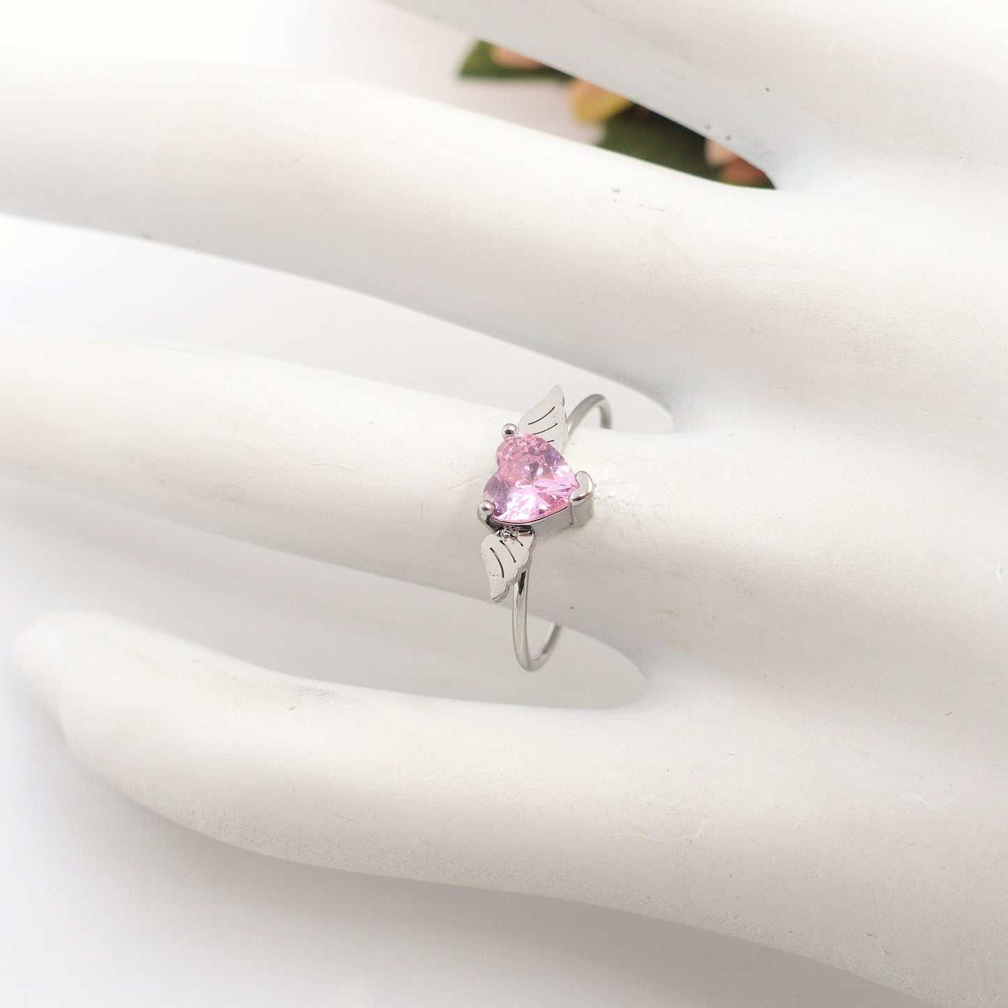 ANGEL ~ Anello regolabile in ACCIAIO INOSSIDABILE con cubic zirconia