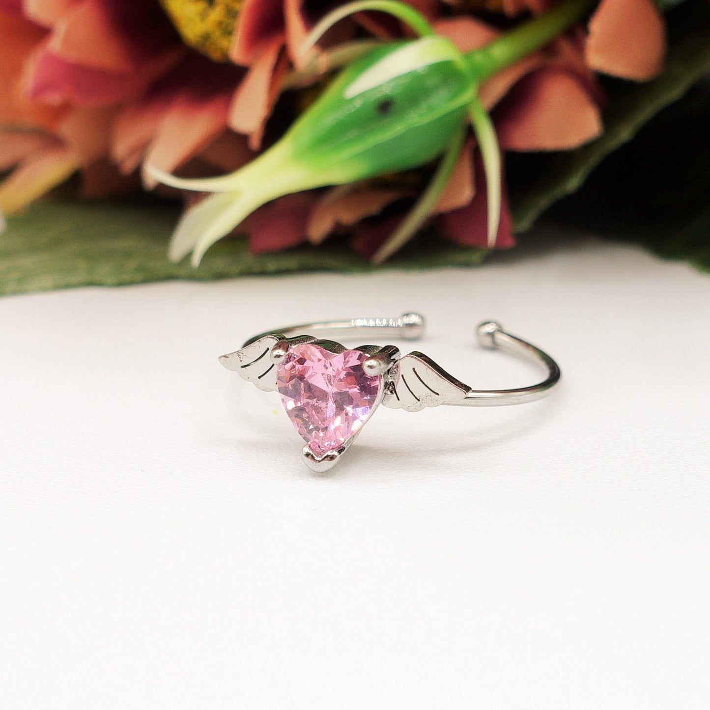 ANGEL ~ Anello regolabile in ACCIAIO INOSSIDABILE con cubic zirconia