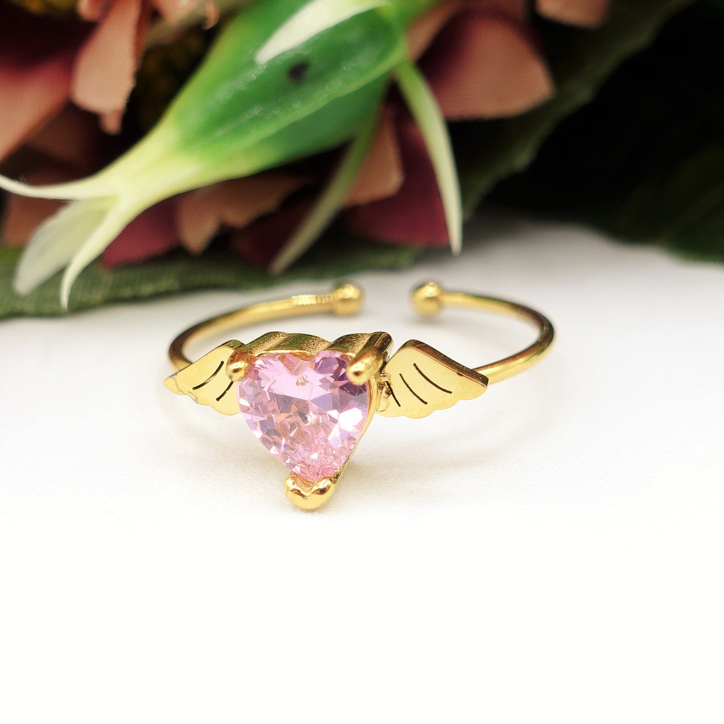 ANGEL ~ Anello regolabile in ACCIAIO INOSSIDABILE con cubic zirconia
