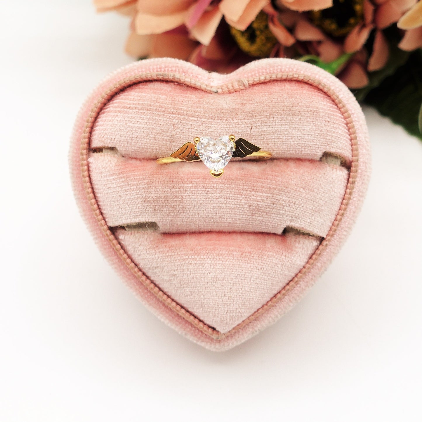 ANGEL ~ Anello regolabile in ACCIAIO INOSSIDABILE con cubic zirconia